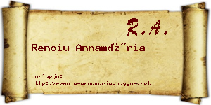 Renoiu Annamária névjegykártya